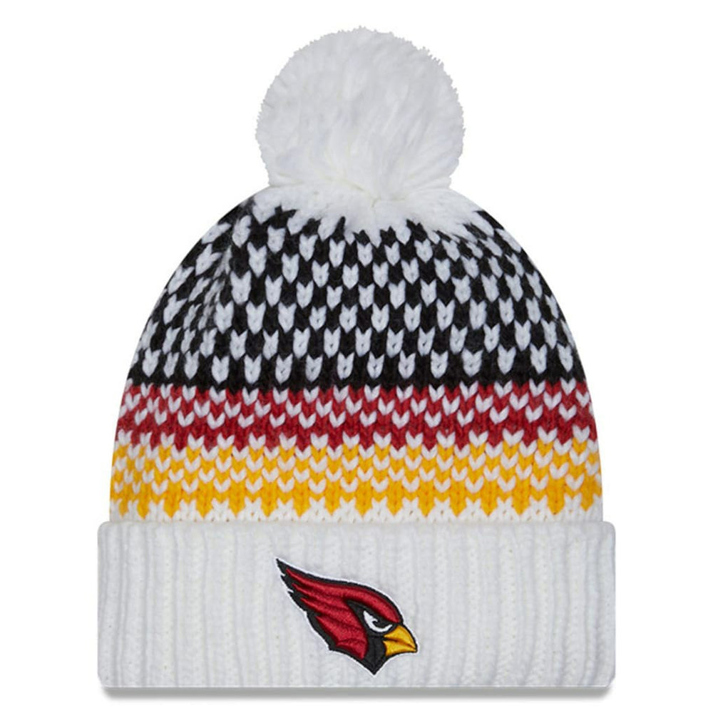 Arizona Cardinals New Era Women's 2023 Sideline Cuffed Knit Hat with Pom White - NFL