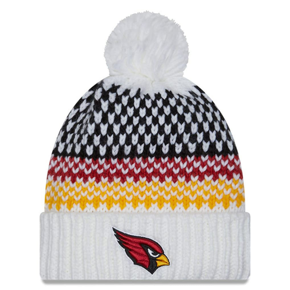 Arizona Cardinals New Era Women's 2023 Sideline Cuffed Knit Hat with Pom White - NFL