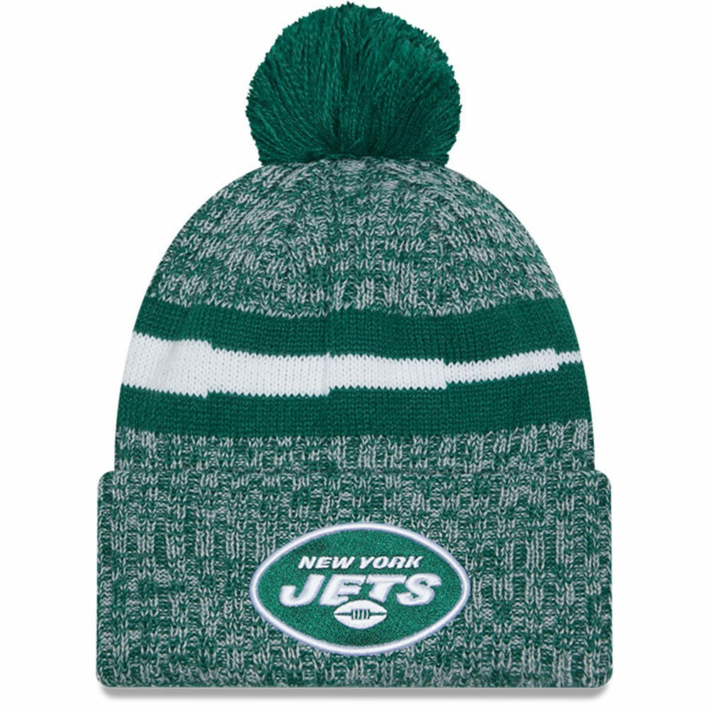 New York Jets New Era 2023 Sideline Cuffed Knit Hat With Pom Green - NFL