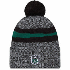 New York Jets New Era 2023 Sideline Cuffed Knit Hat With Pom Black - NFL