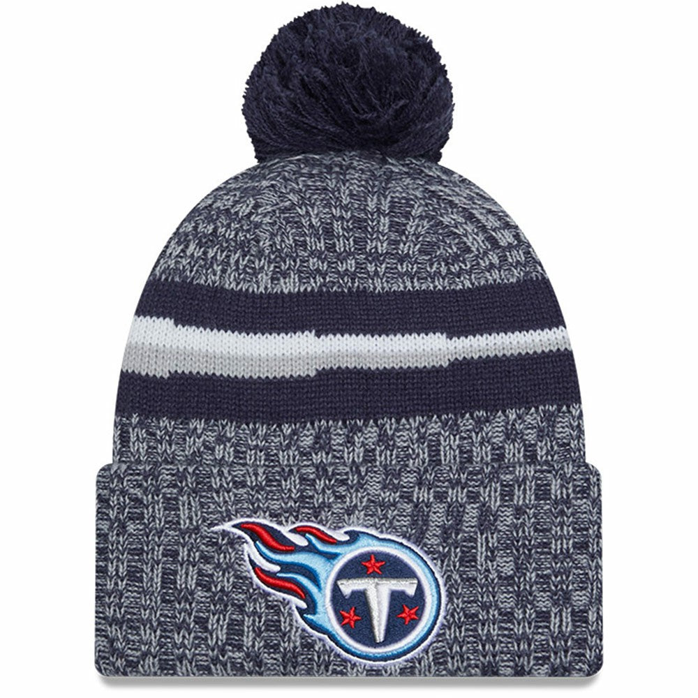 Tennessee Titans New Era 2023 Sideline Cuffed Knit Hat With Pom Navy - NFL