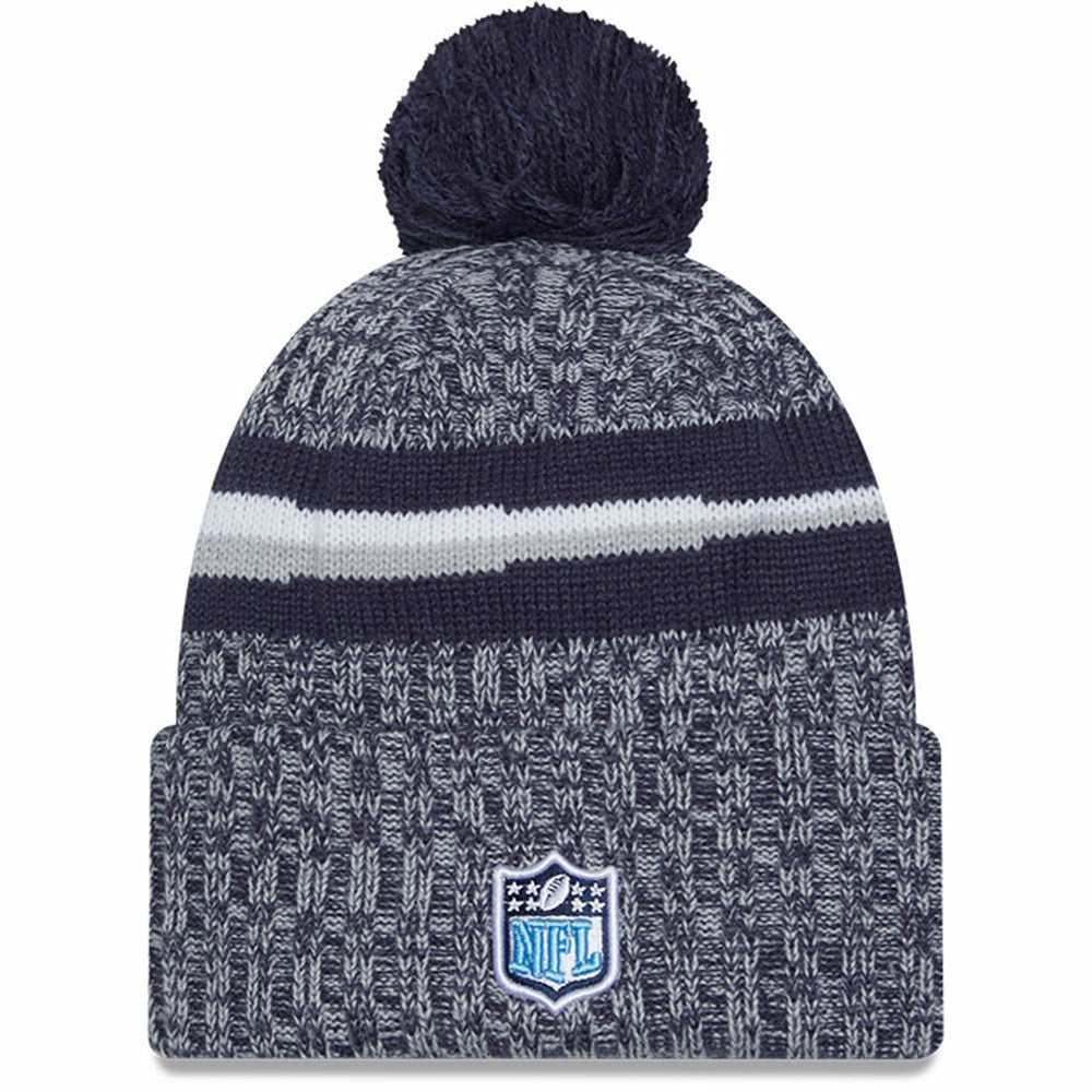 Tennessee Titans New Era 2023 Sideline Cuffed Knit Hat With Pom Navy - NFL