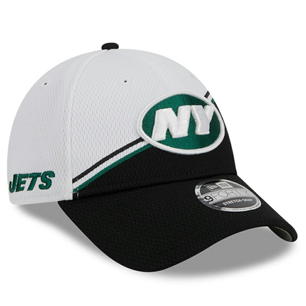 New York Jets New Era 2023 Sideline 9FORTY Adjustable Hat White/Black - NFL