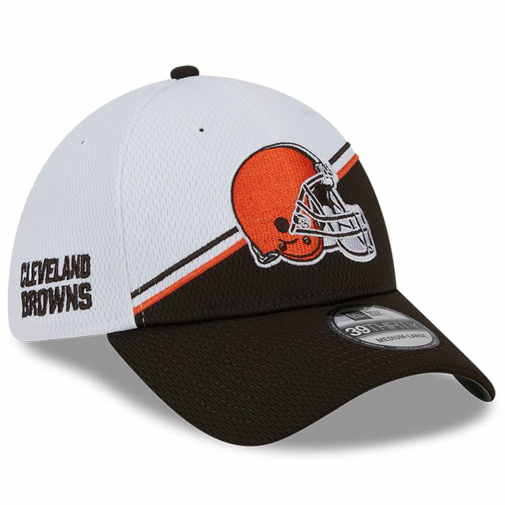 Cleveland Browns New Era 2023 Sideline 39THIRTY Flex Hat White/Brown - NFL