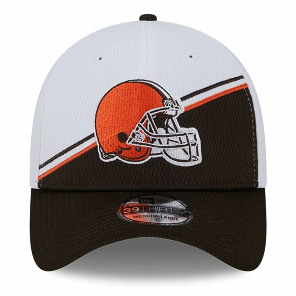 Cleveland Browns New Era 2023 Sideline 39THIRTY Flex Hat White/Brown - NFL