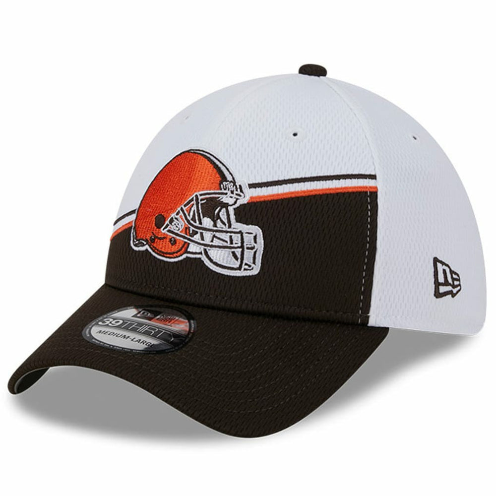 Cleveland Browns New Era 2023 Sideline 39THIRTY Flex Hat White/Brown - NFL