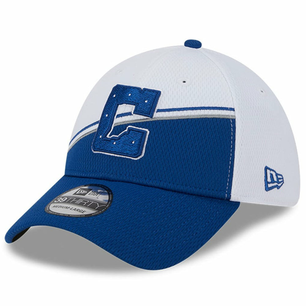 Indianapolis Colts New Era 2023 Sideline 39THIRTY Flex Hat White/Royal - NFL
