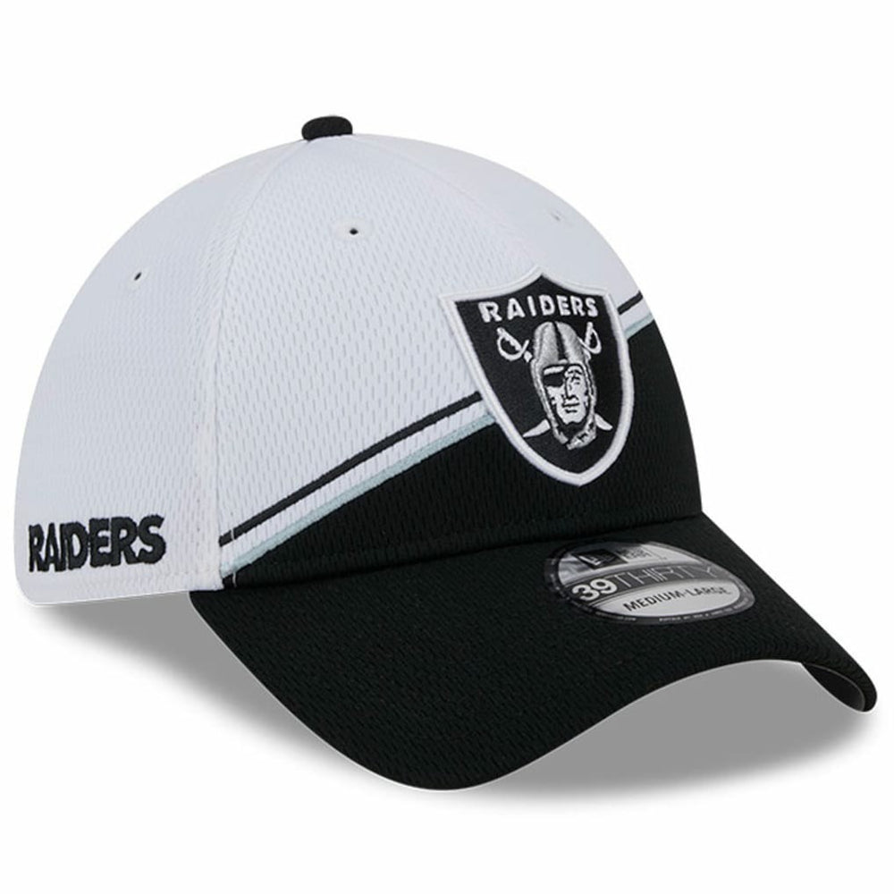 Las Vegas Raiders New Era 2023 Sideline 39THIRTY Flex Hat White/Black - NFL
