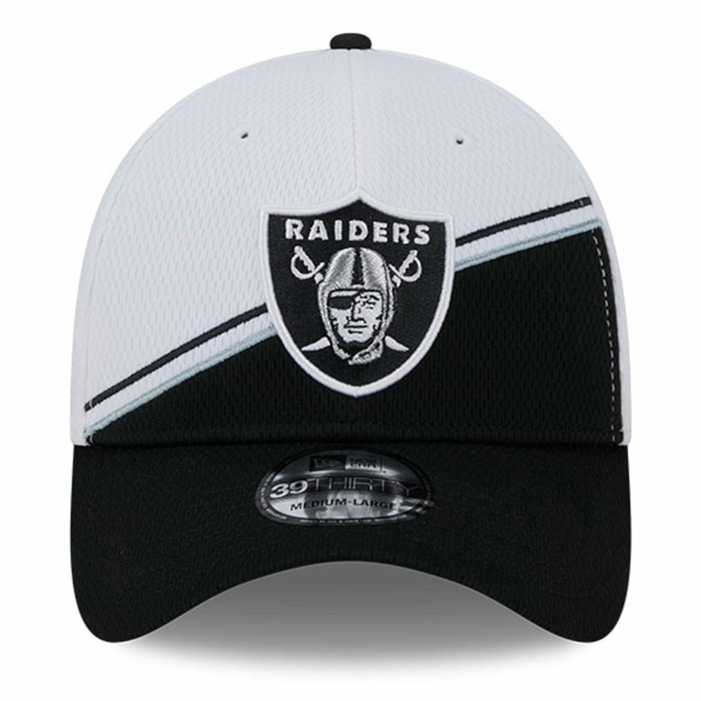 Las Vegas Raiders New Era 2023 Sideline 39THIRTY Flex Hat White/Black - NFL