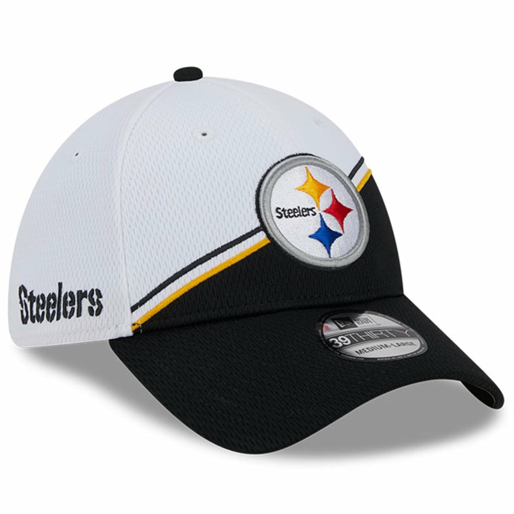 Pittsburgh Steelers New Era 2023 Sideline 39THIRTY Flex Hat White/Black - NFL