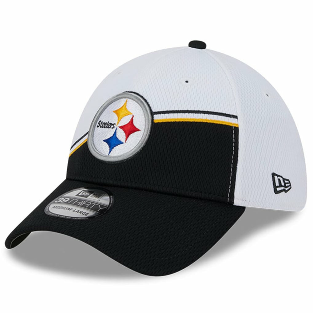 Pittsburgh Steelers New Era 2023 Sideline 39THIRTY Flex Hat White/Black - NFL
