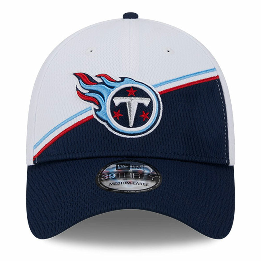 Tennessee Titans New Era 2023 Sideline 39THIRTY Flex Hat White/Navy - NFL