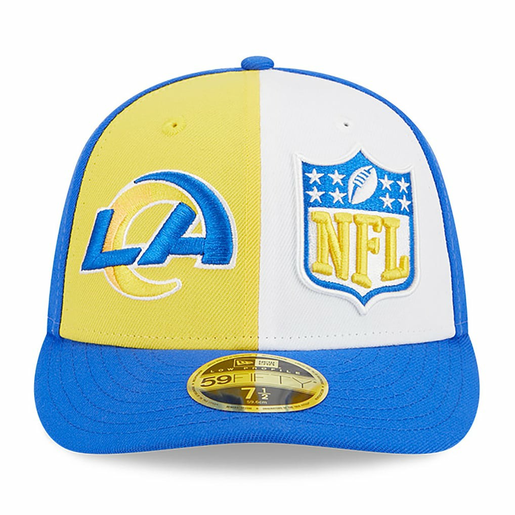 Los Angeles Rams New Era 2023 Sideline Low Profile 59FIFTY Fitted Hat Yellow/Royal - NFL