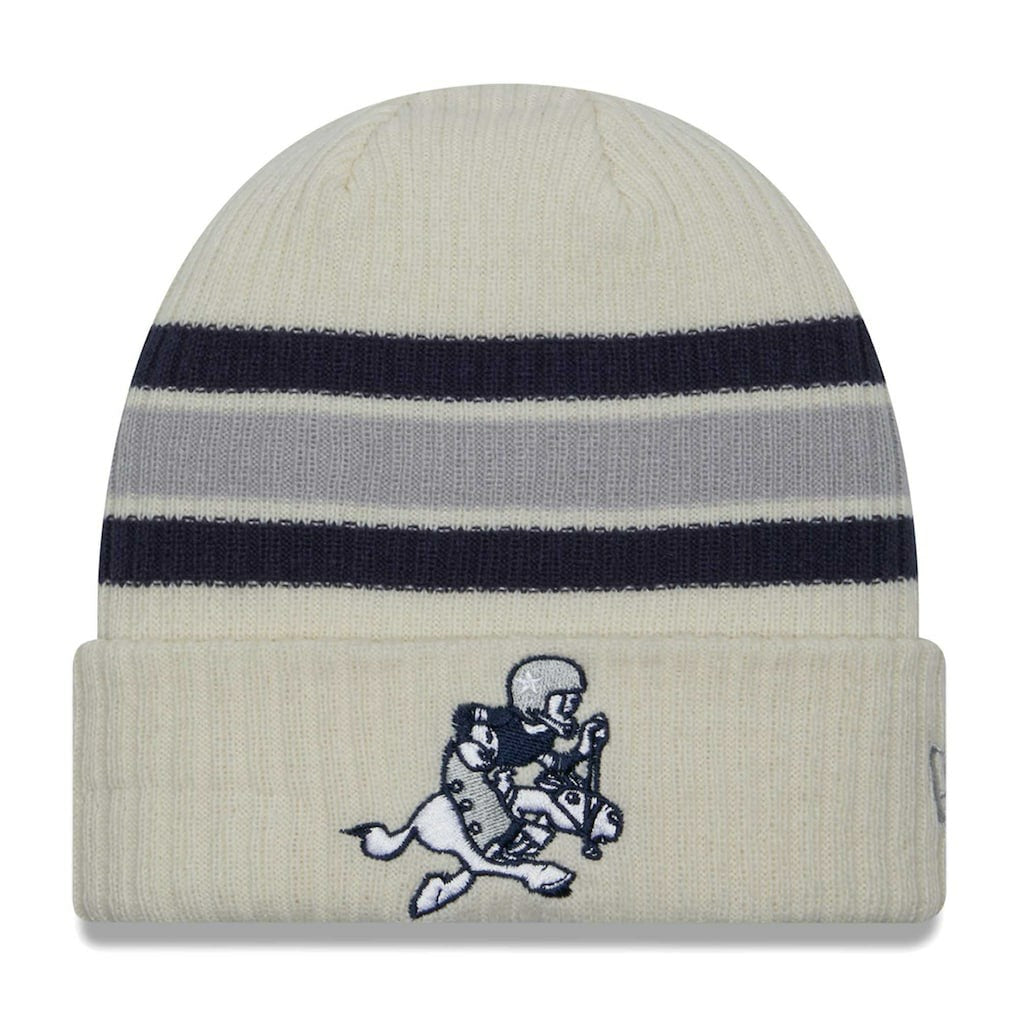 Dallas Cowboys New Era Vintage Cuffed Knit Hat Cream - NFL