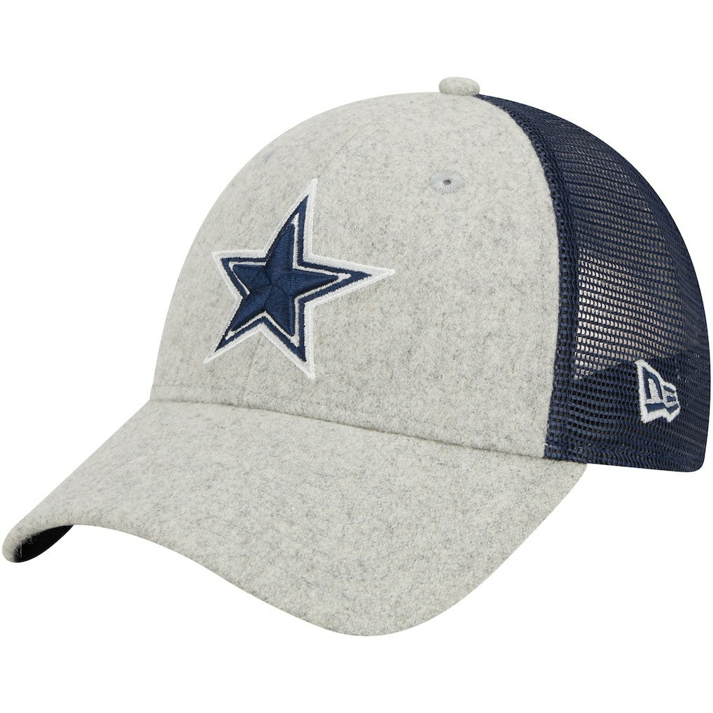 Dallas Cowboys New Era Pop Trucker 9FORTY Adjustable Hat Heather Gray/Navy - NFL