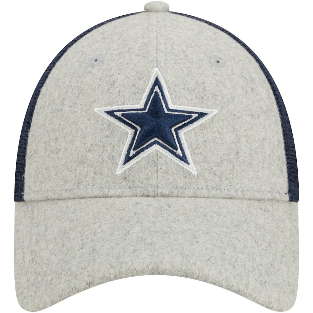Dallas Cowboys New Era Pop Trucker 9FORTY Adjustable Hat Heather Gray/Navy - NFL