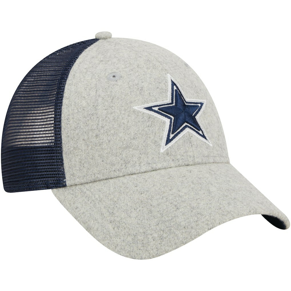 Dallas Cowboys New Era Pop Trucker 9FORTY Adjustable Hat Heather Gray/Navy - NFL