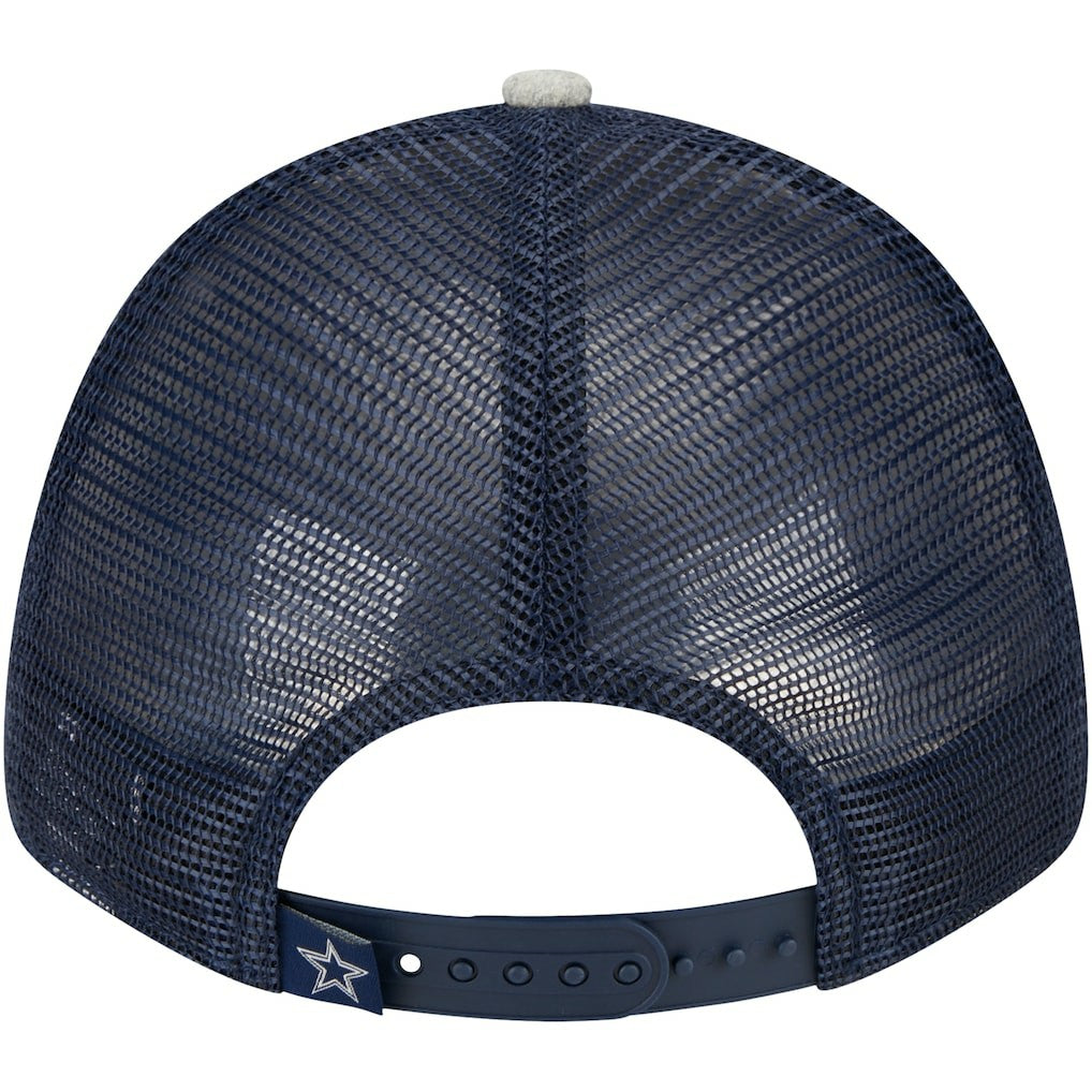 Dallas Cowboys New Era Pop Trucker 9FORTY Adjustable Hat Heather Gray/Navy - NFL