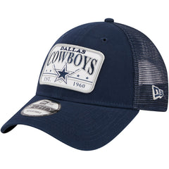 Dallas Cowboys New Era Plate 9FORTY Trucker Adjustable Hat Navy - NFL