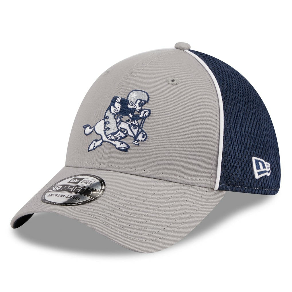 Dallas Cowboys New Era Pipe Retro Joe 39THIRTY Flex Hat Silver/Navy - NFL
