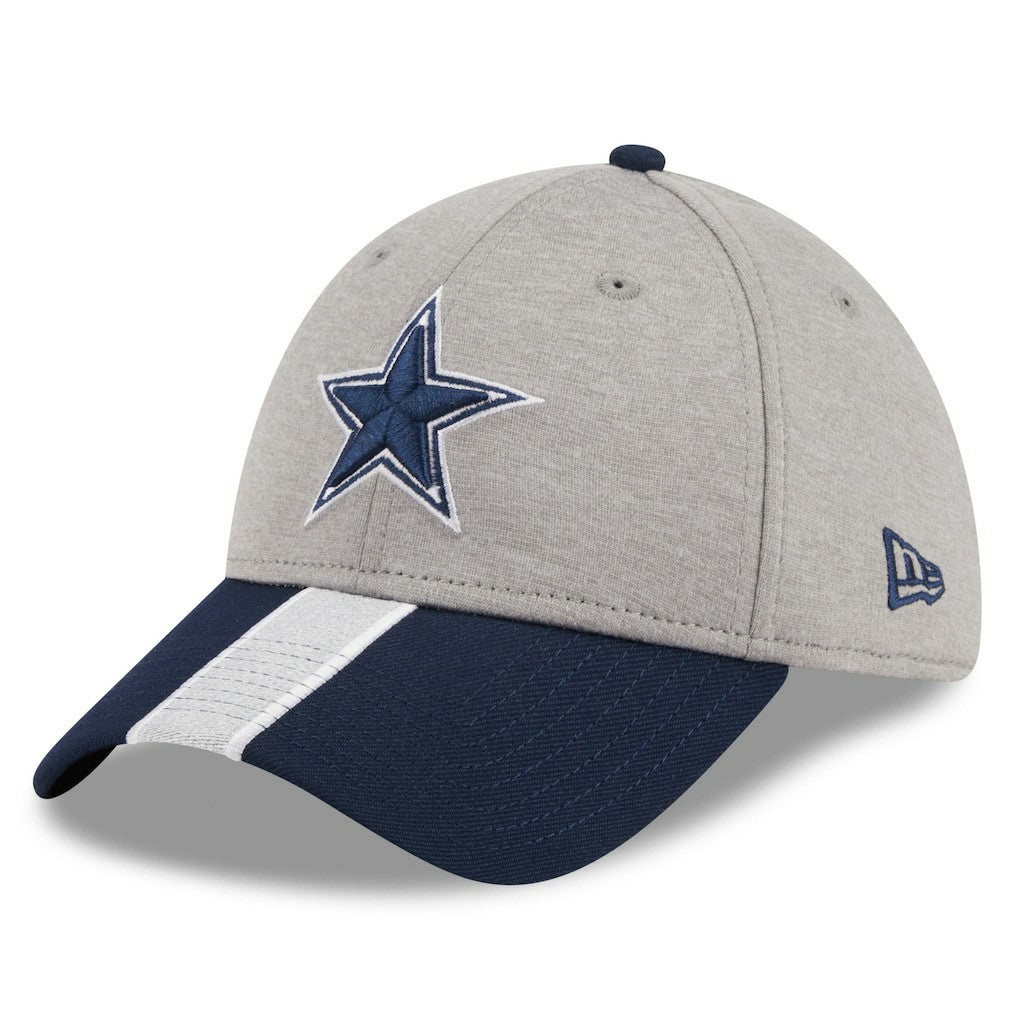 Dallas Cowboys New Era Stripe 39THIRTY Flex Hat Heather Silver - NFL