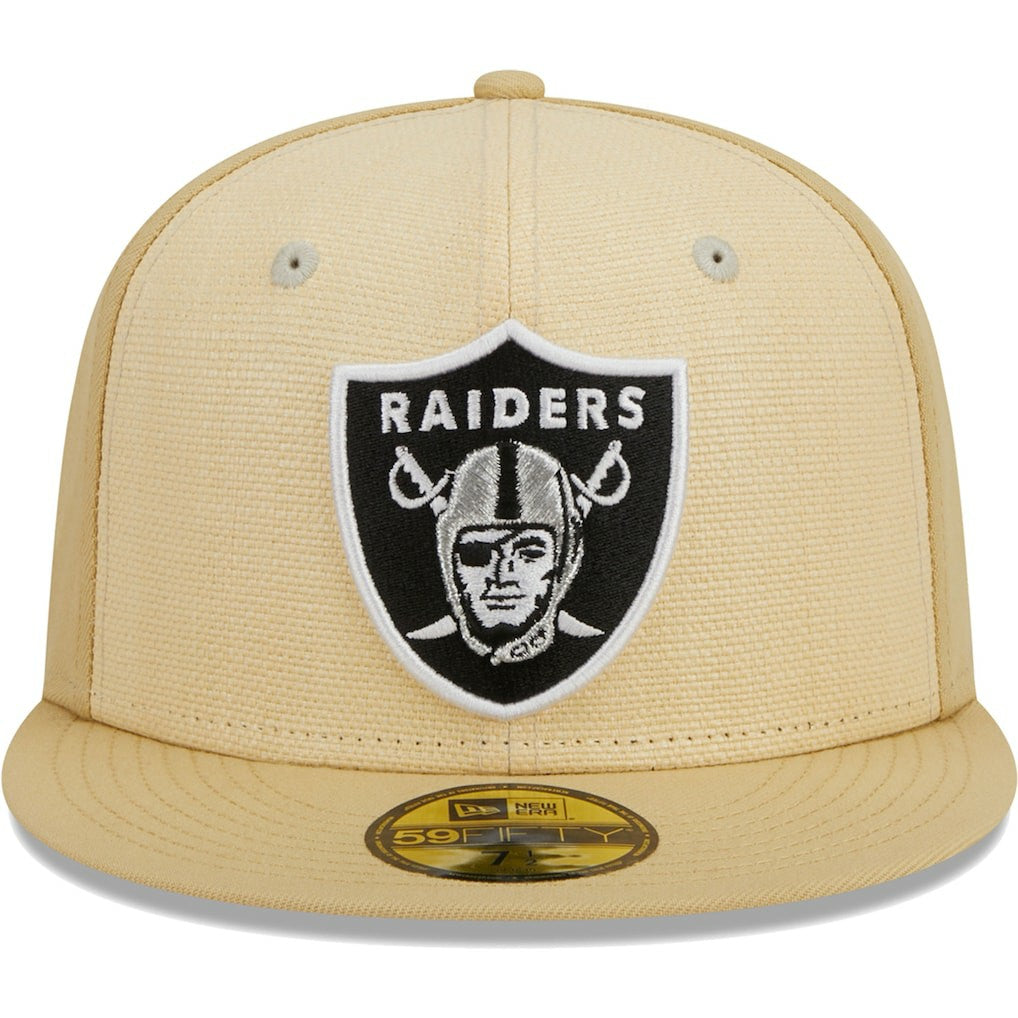 Las Vegas Raiders New Era Raffia Front 59FIFTY Fitted Hat Khaki - NFL