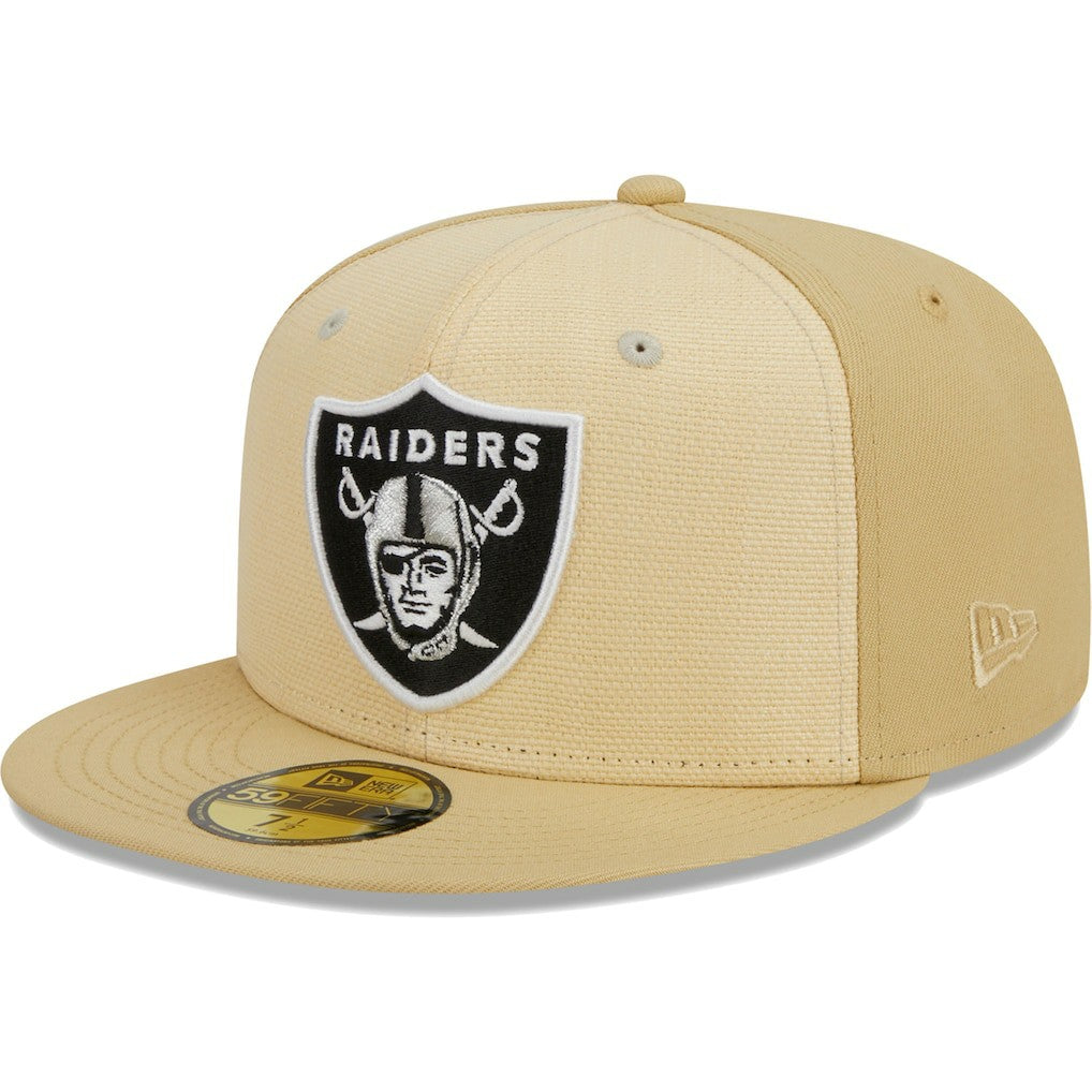 Las Vegas Raiders New Era Raffia Front 59FIFTY Fitted Hat Khaki - NFL