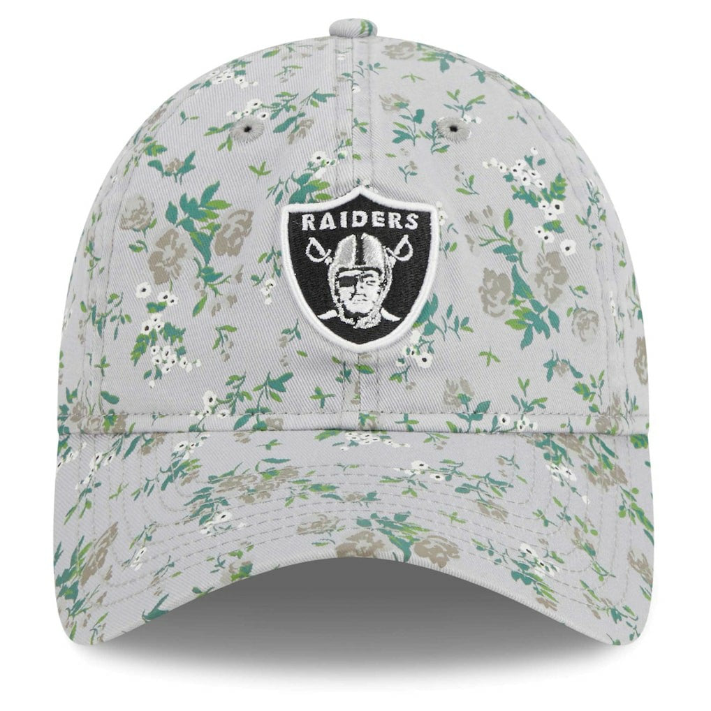 Las Vegas Raiders New Era Girls Youth Bouquet 9TWENTY Adjustable Hat Gray - NFL