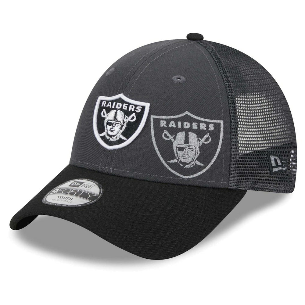 Las Vegas Raiders New Era Preschool Reflect 9FORTY Adjustable Hat Graphite/Black - NFL