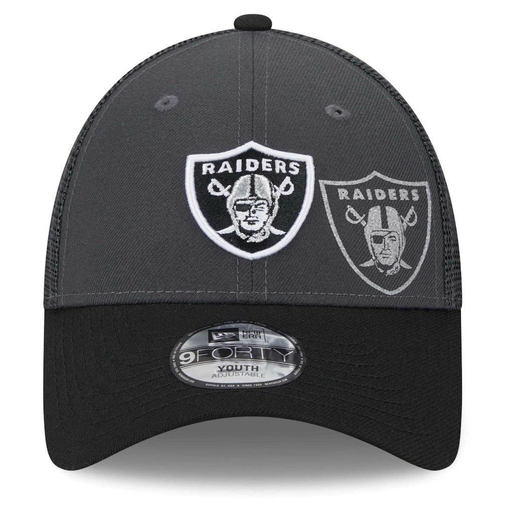 Las Vegas Raiders New Era Preschool Reflect 9FORTY Adjustable Hat Graphite/Black - NFL