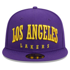 New Era - Los Angeles Lakers Big Arch Text 59FIFTY Fitted Hat - Purple