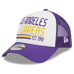 New Era - Los Angeles Lakers Lift Pass Foam Front Trucker 9FORTY Adjustable Hat - White