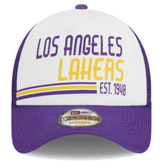 New Era - Los Angeles Lakers Lift Pass Foam Front Trucker 9FORTY Adjustable Hat - White