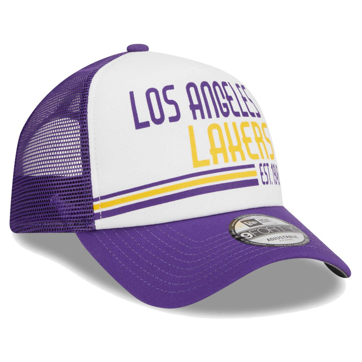 New Era - Los Angeles Lakers Lift Pass Foam Front Trucker 9FORTY Adjustable Hat - White