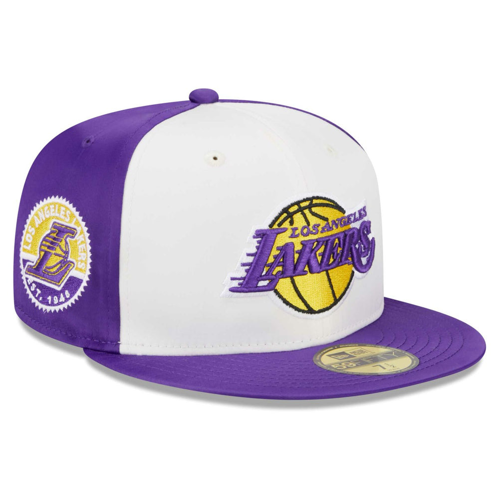 New Era - Los Angeles Lakers Throwback Satin 59FIFTY Fitted Hat - White