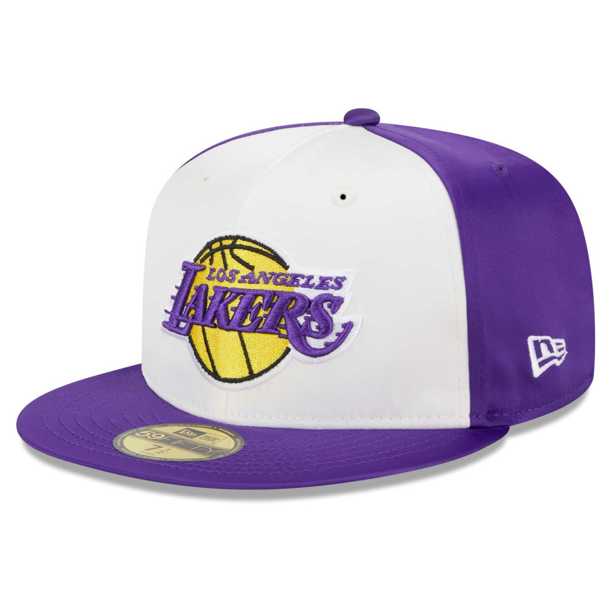 New Era - Los Angeles Lakers Throwback Satin 59FIFTY Fitted Hat - White
