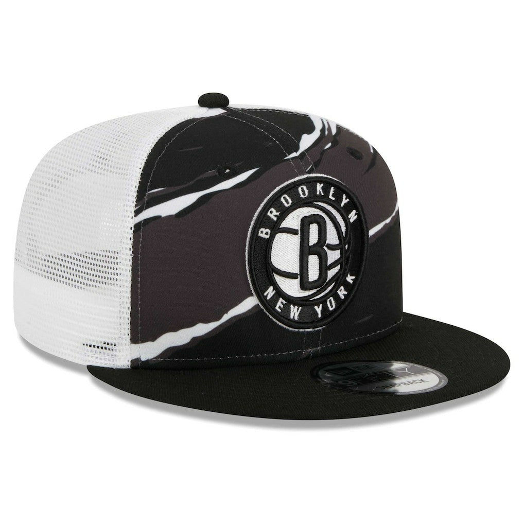 New Era - Brooklyn Nets Tear Trucker 9FIFTY Adjustable Hat - Black/White