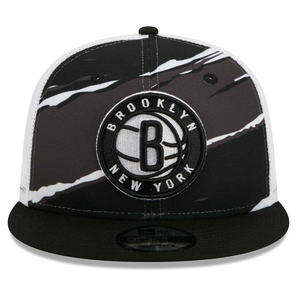 New Era - Brooklyn Nets Tear Trucker 9FIFTY Adjustable Hat - Black/White