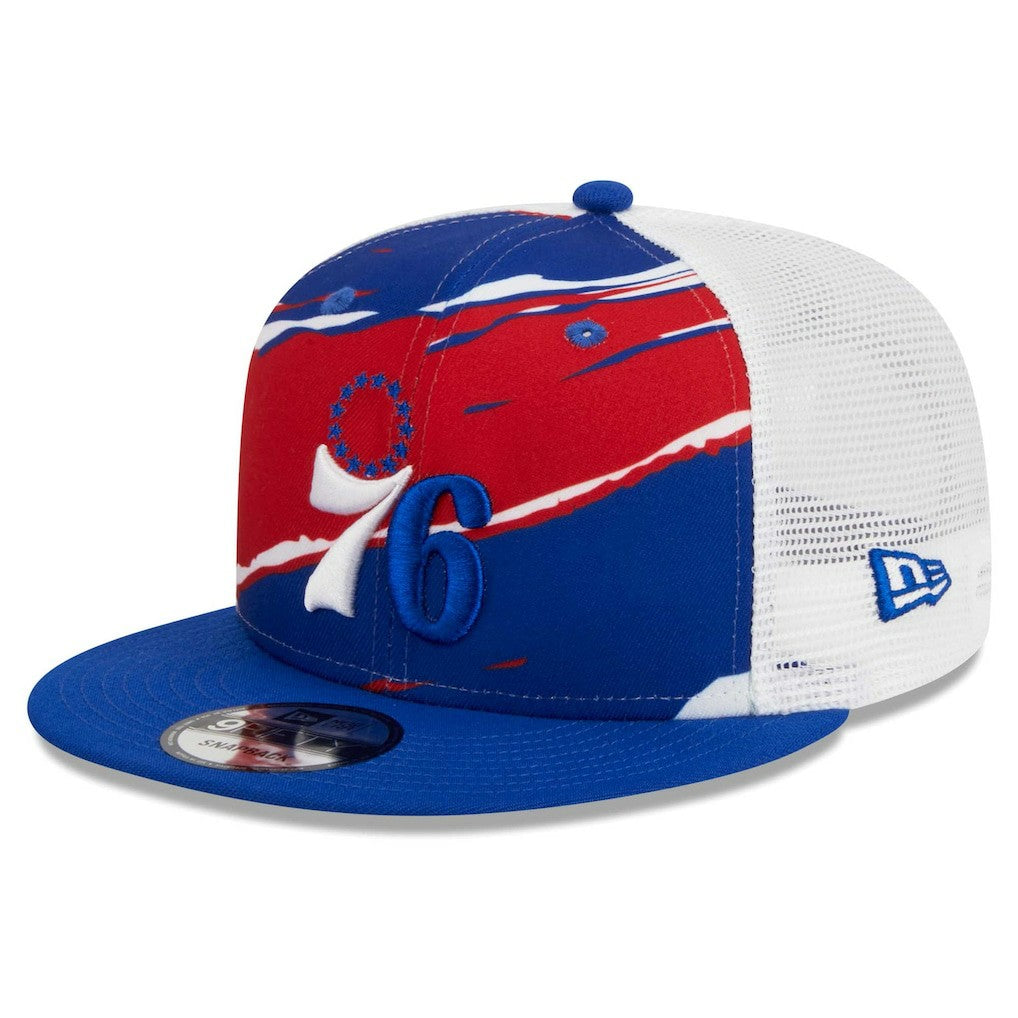 New Era - Philadelphia 76ers Tear Trucker 9FIFTY Adjustable Hat - Royal/White