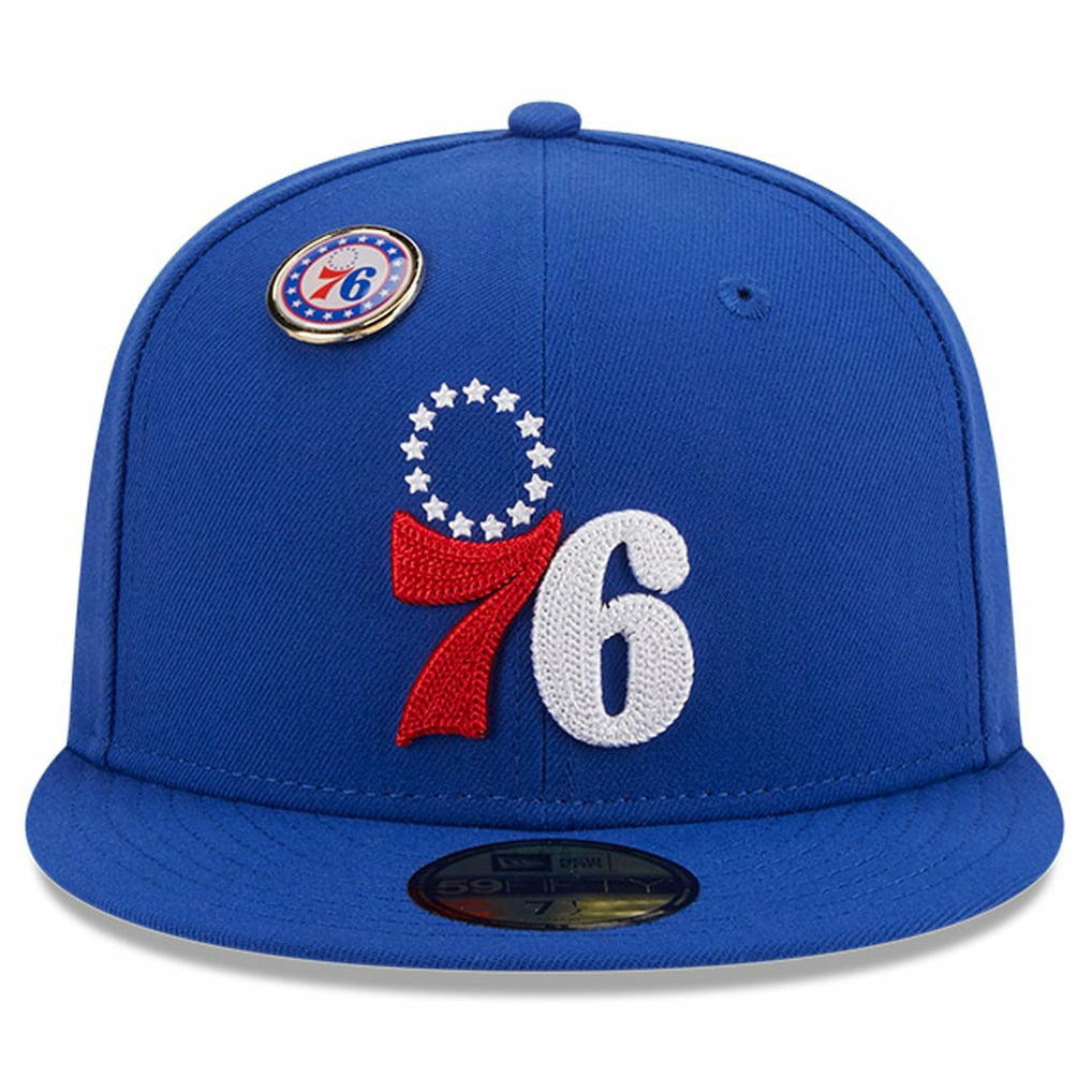 New Era - Philadelphia 76ers Chainstitch Logo Pin 59FIFTY Fitted Hat - Royal