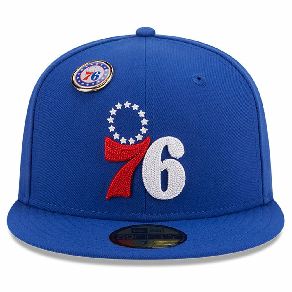 New Era - Philadelphia 76ers Chainstitch Logo Pin 59FIFTY Fitted Hat - Royal