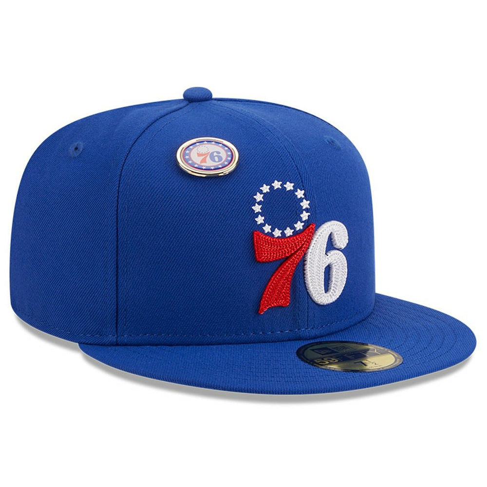 New Era - Philadelphia 76ers Chainstitch Logo Pin 59FIFTY Fitted Hat - Royal