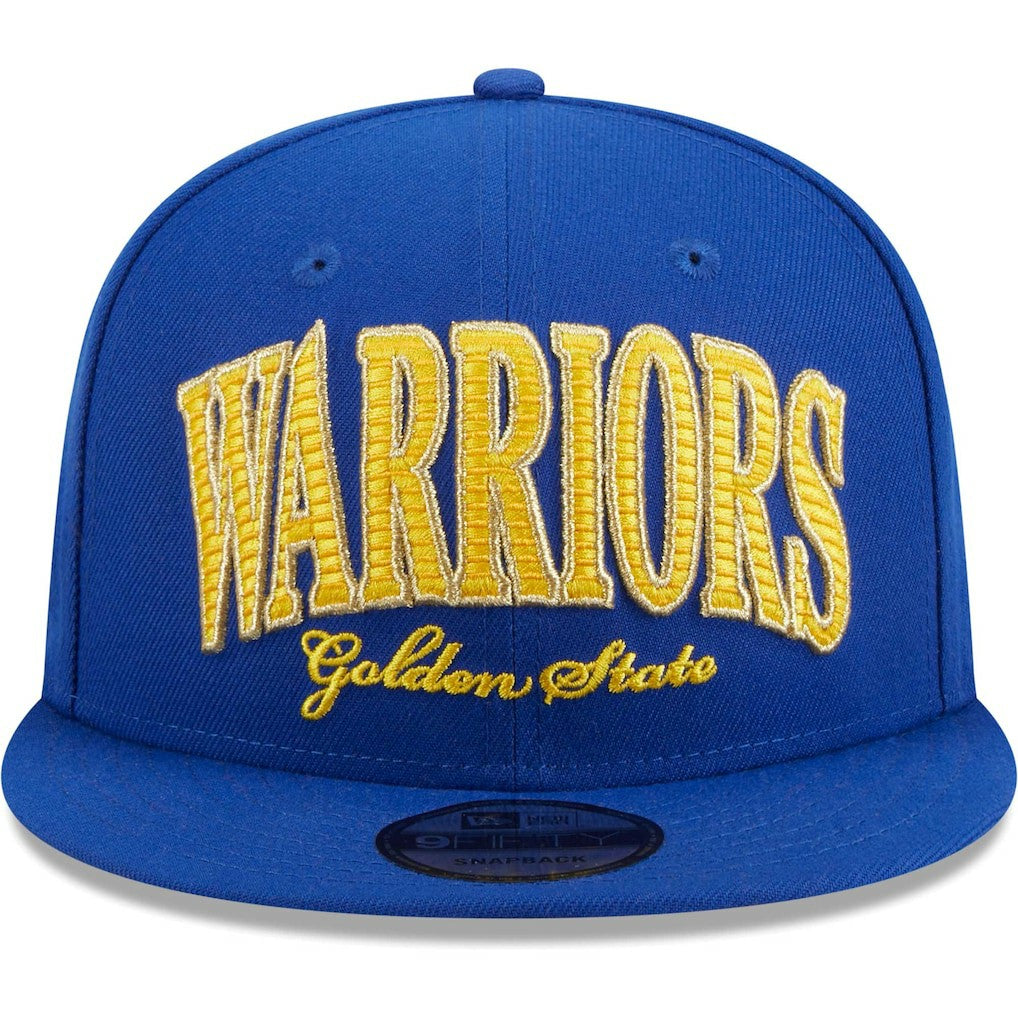 New Era - Golden State Warriors Golden Tall Text 9FIFTY Snapback Hat - Royal
