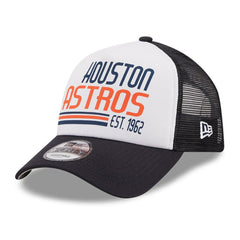 Houston Astros New Era Stacked A-Frame Trucker 9FORTY Adjustable Hat Lifestyle
