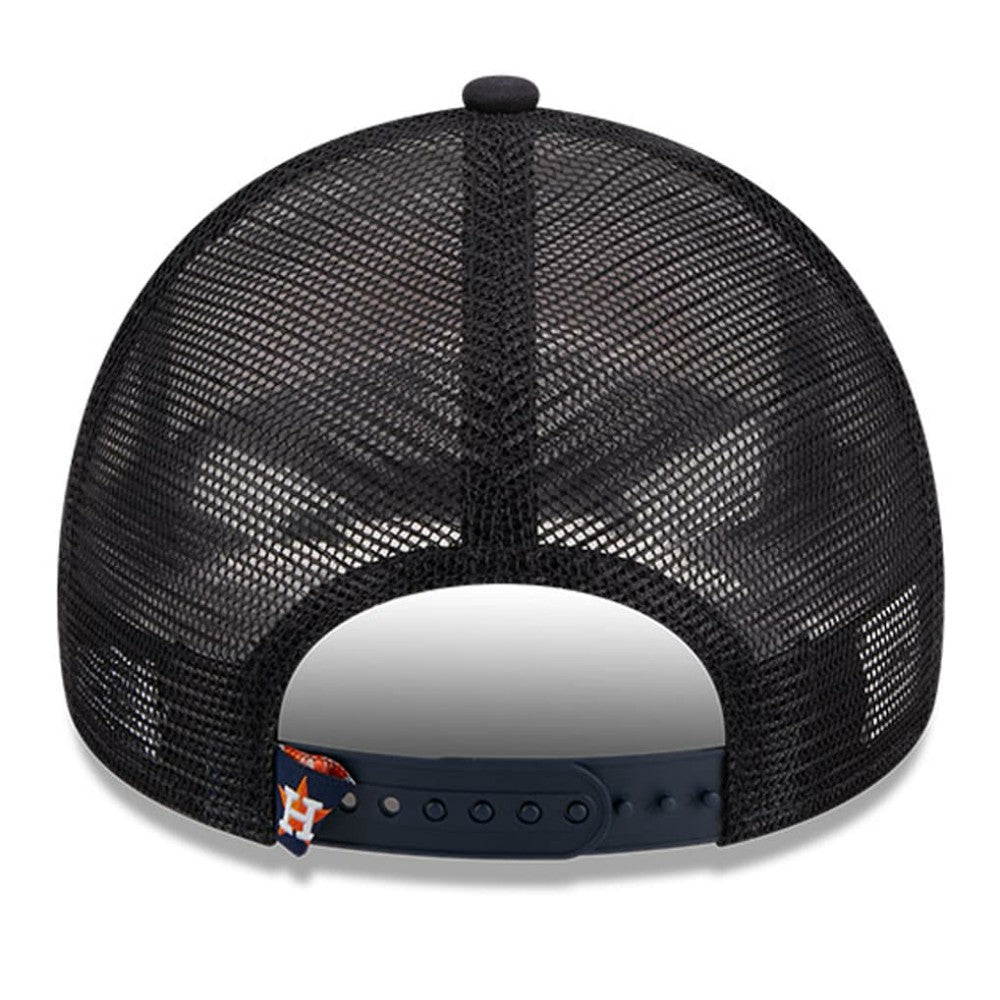 Houston Astros New Era Stacked A-Frame Trucker 9FORTY Adjustable Hat Lifestyle
