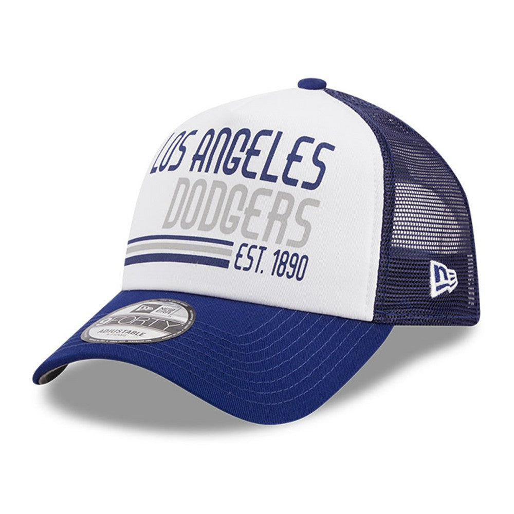 Los Angeles Dodgers New Era Stacked A-Frame Trucker 9FORTY Adjustable Hat Online