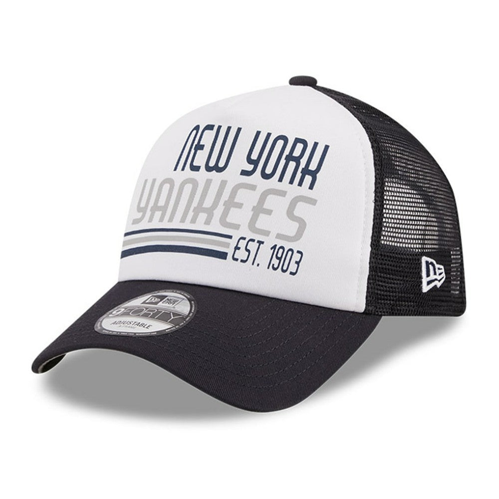 New York Yankees New Era Stacked A-Frame Trucker 9FORTY Adjustable Hat Clearance