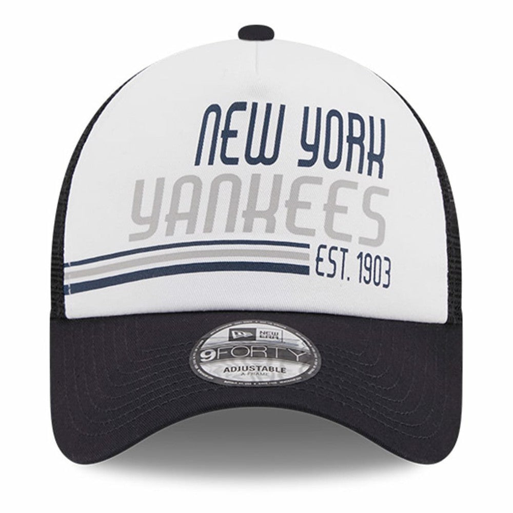 New York Yankees New Era Stacked A-Frame Trucker 9FORTY Adjustable Hat Clearance