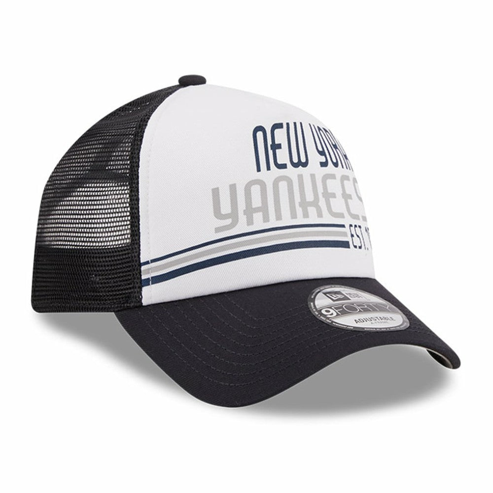 New York Yankees New Era Stacked A-Frame Trucker 9FORTY Adjustable Hat Clearance