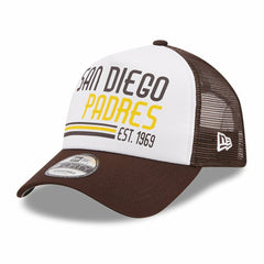 San Diego Padres New Era Stacked A-Frame Trucker 9FORTY Adjustable Hat On Sale